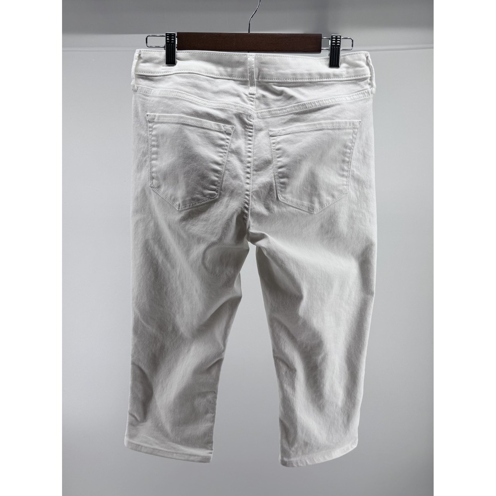 Old Navy WOW Mid Rise White Capri Jeans Women's Size 6 Stretch Denim Pants - Picture 4 of 8